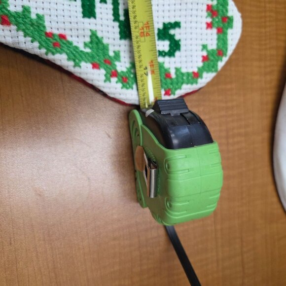 Merry Christmas Cross Stiched Santa Hanging Holiday Stocking - Picture 5 of 5